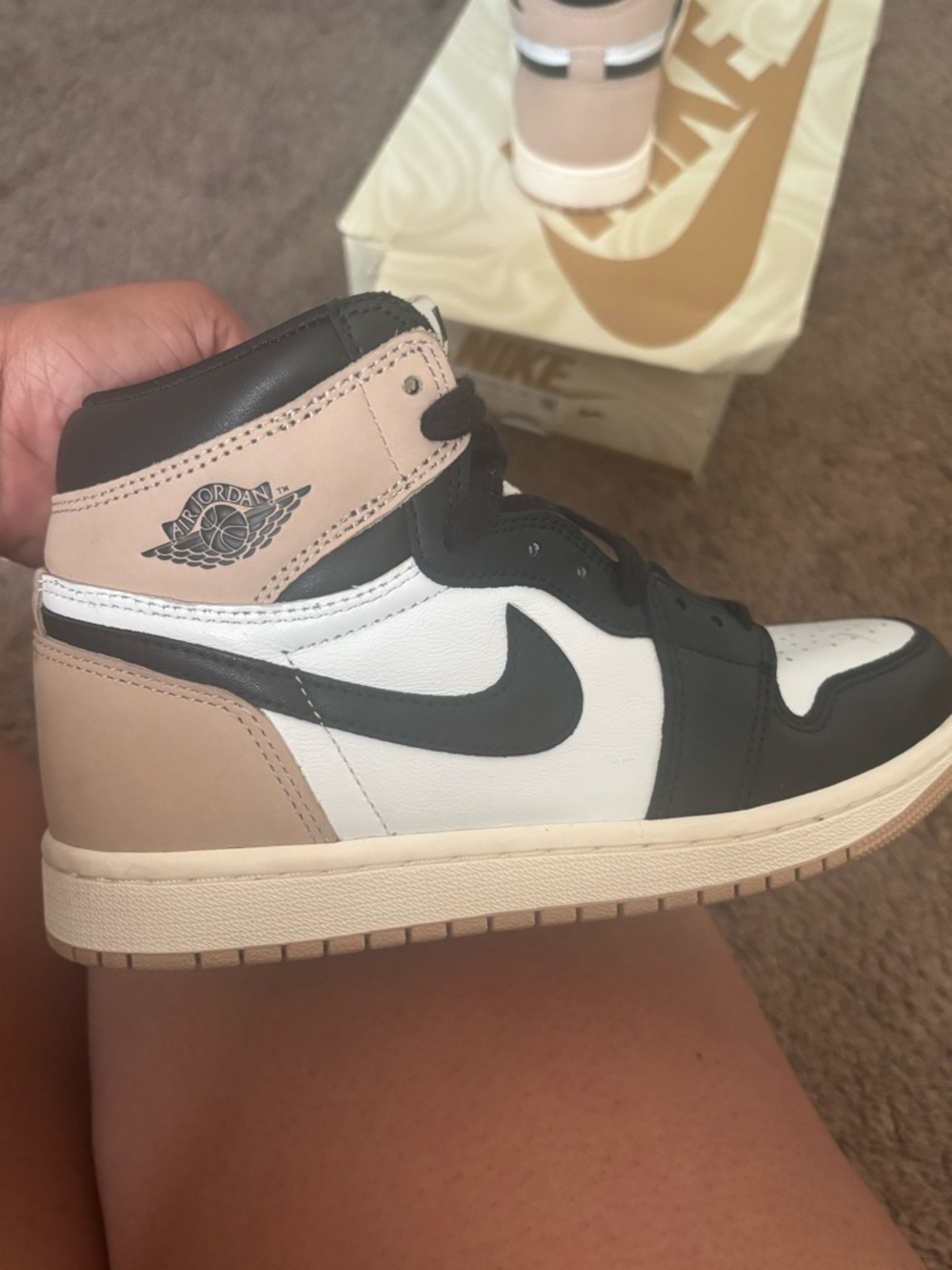 Nike High-Top Sneakers in Black, White & Pink - Picture 6 of 9